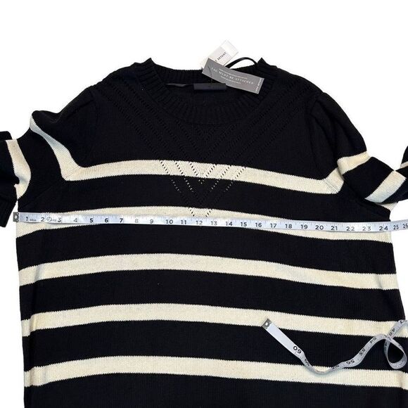 Lane Bryant Black White Knit Striped Longsleeve Sweater Dress Womens 22/24P NWT - Picture 7 of 11